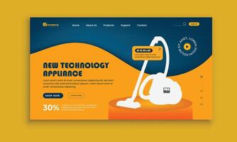 Home Appliance Accessories landing page ui ux design and Home Appliance website horizontal banner template vector