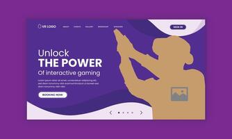 Modern Visual Reality Web Landing Page vector