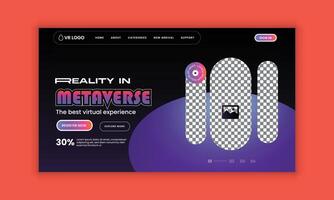 VR Headset Sale website landing page interface design vector
