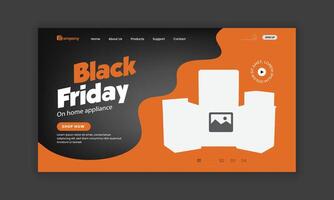 Black Friday Mega Home Appliance landing page user interface, user experience design template vector