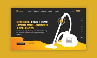 ew Arrival Home Appliance landing page user interface, user experience design template vector