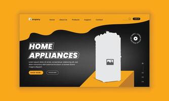 Home decor landing page user interface, user experience design template and Home Appliance Flash sale horizontal banner and landing page user interface, user experience design template vector