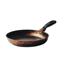 A pan with a black handle isolated on transparent background png
