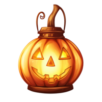 brillante calabaza linterna con sonriente rostro, Perfecto para Víspera de Todos los Santos decoración png