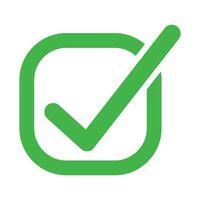 Green check mark with square vector