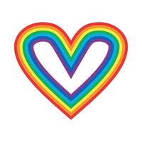 heart icon with rainbow colors vector