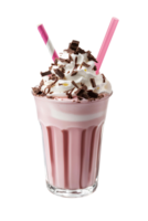 A milkshake with chocolate and whipped cream png