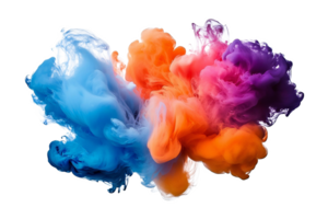 Colorful ink in water on black background png