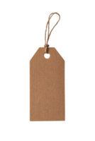 A brown paper tag hanging from a string png
