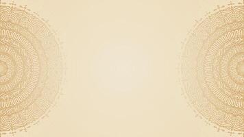 Traditional Intricate Mandala Design with Circular Motif And Golden Brown Elements on Clean Beige Background vector