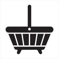 Simple illustration of an empty picnic basket for outdoor dining projects vector