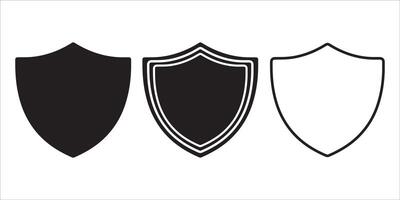 Shield guard icon stencil-filled flat design illustration vector