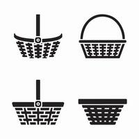 A simple set of picnic basket icons design vector