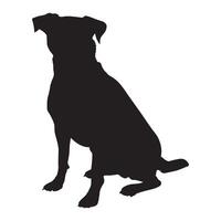 A silhouette of a dog sitting gracefully against a light background, showcasing its distinct shape and posture vector