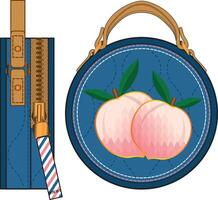 Coin Bag with Dashed Line Repeat Pattern vector