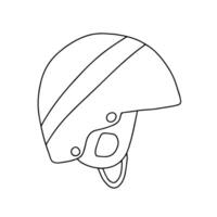 Snowboard helmet sketch vector