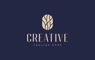 Abstract Tree Branch in Oval Logo Design vector