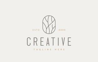 Abstract Tree Branch Line Logo Design vector