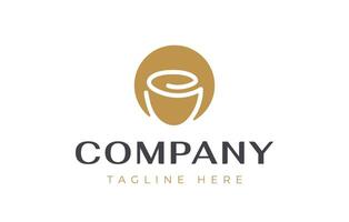 Rose Continuous Line Simple Logo Design vector