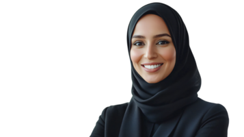 Smiling Muslim Woman in Hijab Portrait Headshot Diversity Inclusion Middle Eastern Confidence png