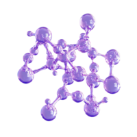 Abstract Purple Molecular Structure Science Technology 3D Render png