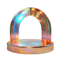 Iridescent Archway Product Display Stand 3D Render png