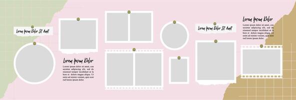 Decorative photo frame collage collection vector