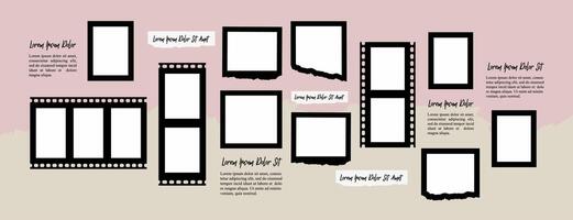 comics page grid layout abstract photo frames and digital photo wall template vector