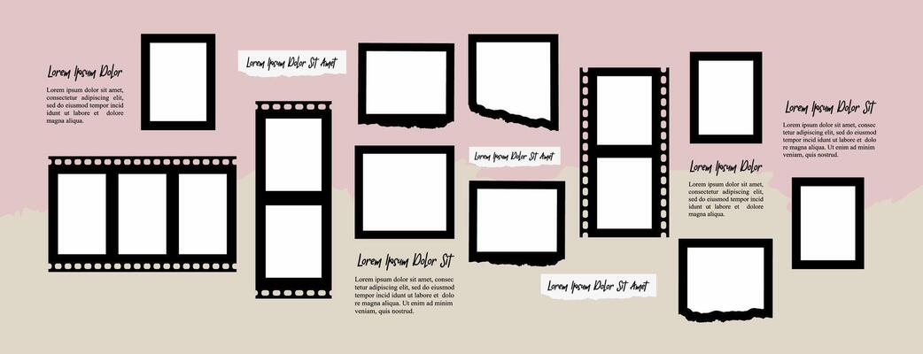 comics page grid layout abstract photo frames and digital photo wall template