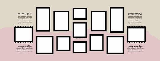 photo frames set with text space vector