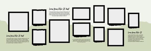 grid digital photo collage design template vector