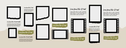 grid digital photo wall template vector