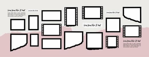 page grid layout abstract photo frames vector