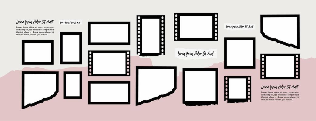 page grid layout abstract photo frames
