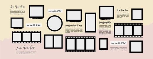 Blank collage frame template for photos and images vector