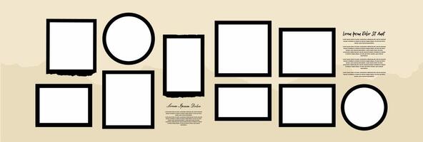 Blanck photo frame collage collection vector