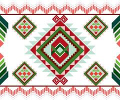 Geometric pattern featuring red, green, and turquoise shapes, creating vibrant design vector
