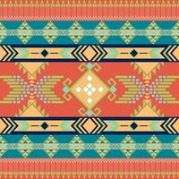 Colorful geometric pattern with vibrant shapes and lines, perfect for textiles or backgrounds vector
