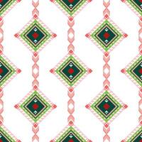 Geometric pattern featuring red and green diamonds on transparency background, creating vibrant and dynamic design vector