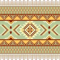 Geometric pattern with earthy tones and tribal motifs, featuring diamonds and arrows. This design is perfect for textiles or home decor vector