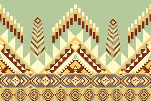 Geometric pattern design featuring vibrant colors and intricate shapes, ideal for textiles or wallpapers. design showcases blend of triangles, diamonds, and lines, creating visually striking effect vector