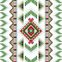 Geometric pattern featuring red, green, and pink shapes on transparency background, creating vibrant and intricate design vector