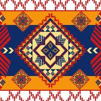 Colorful geometric pattern with vibrant colors and intricate designs. Ideal for textiles or backgrounds vector