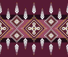 Geometric pattern with purple, white, and gold elements, featuring diamonds and arrows, creating vibrant and modern design vector