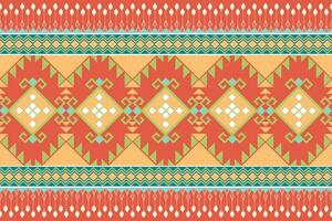 Vibrant geometric pattern with orange, yellow, and turquoise elements, showcasing intricate designs and shapes vector