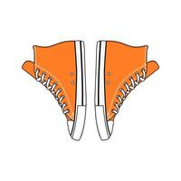 Shoe Hight Orange Color Image And Illustration On White Background vector