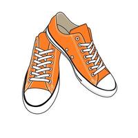 Illustration of a shoe in Orange color and white background vector
