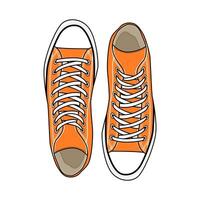 sneakers on white background drawn in a sketch style vector