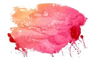 Pink Watercolor Abstract Splash Isolated on White Background. Fluid organic shape with drops. Modern splatter with vibrant colors vector