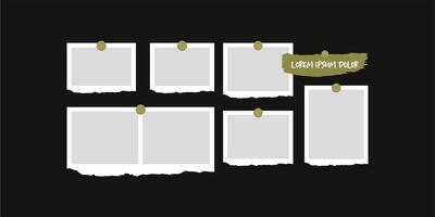 abstract photo frames and digital photo wall template vector